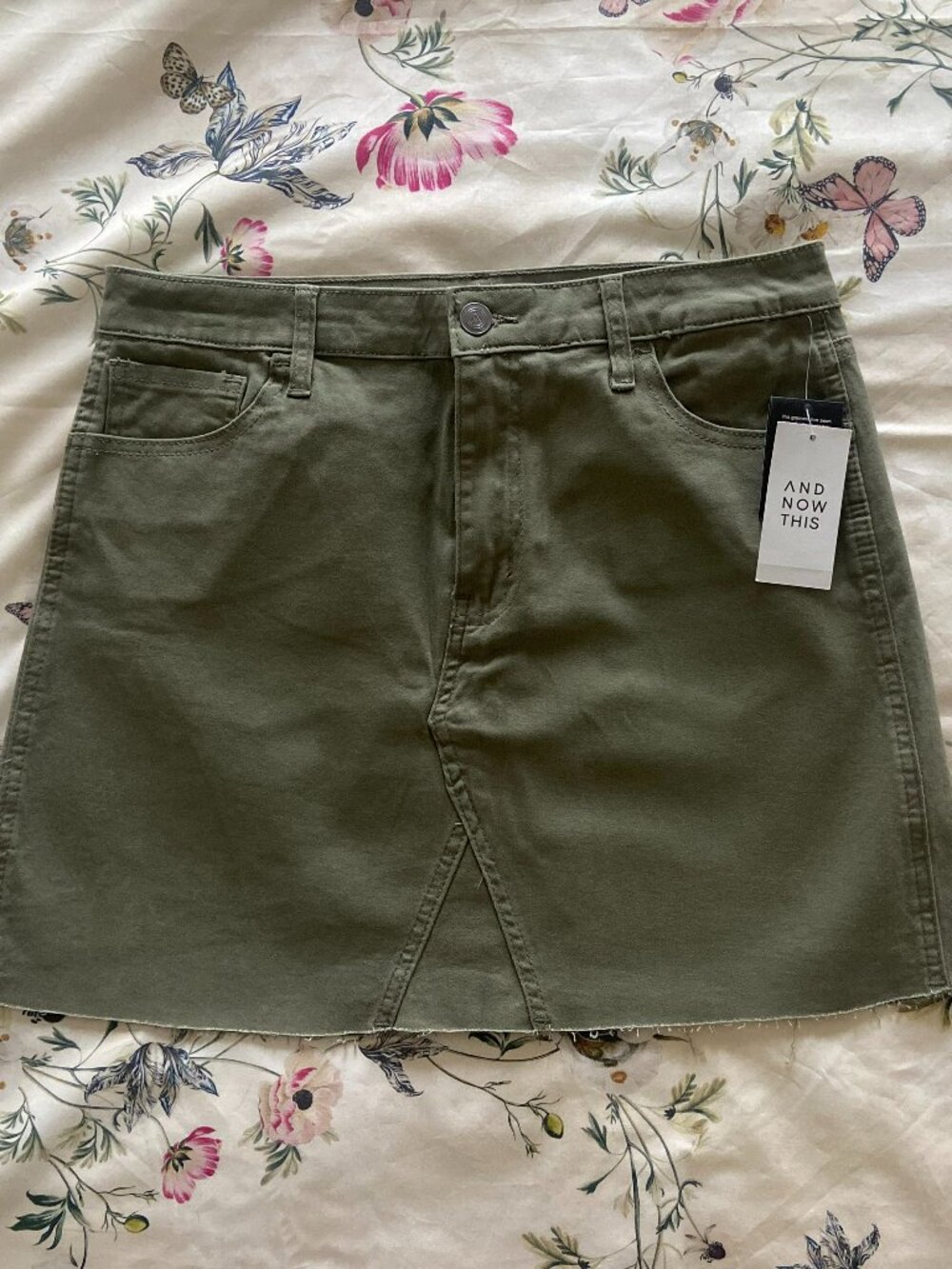 And Now This Army Green Mini Skirt Size 27
